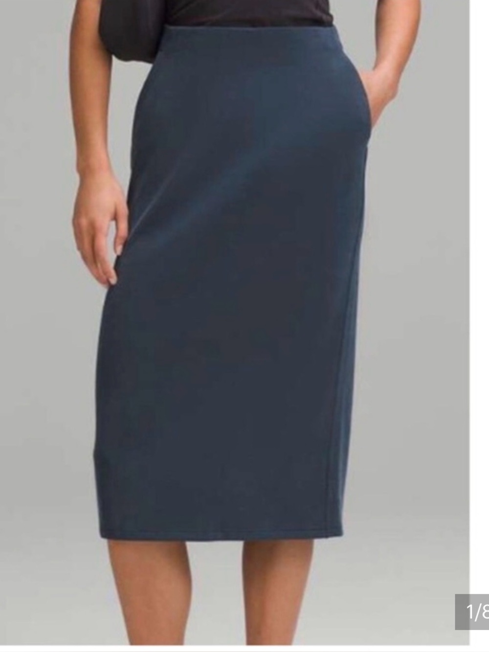 lululemon athletica Charcoal Navy Midi Pencil Skirt SZ 6